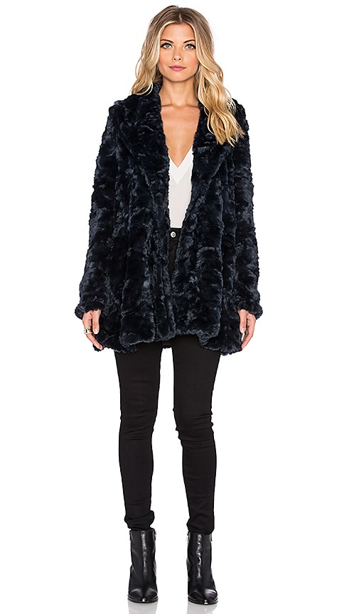 Free people blue outlet fur coat