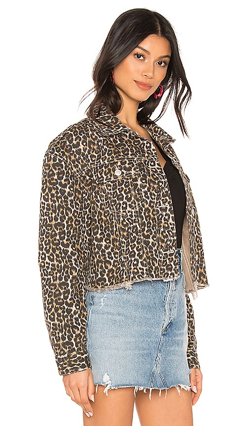 free people cheetah denim jacket