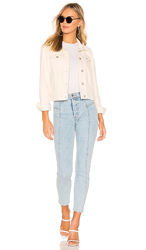 Free People Rumors Denim Jacket in Ivory | REVOLVE