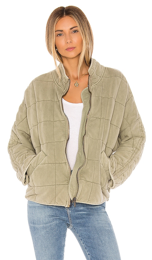 Free People Dolman Quilted Jacket in Moss | REVOLVE