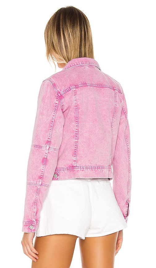 magenta denim jacket