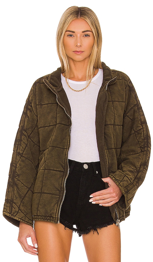 Free People x We The Free Dolman Quilted Jacket in Dusted Military ...