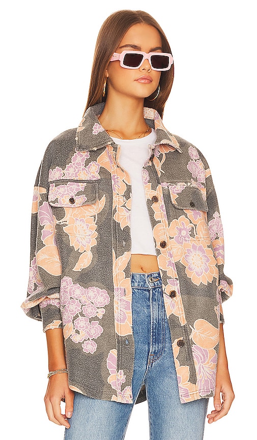 Free People Printed Ruby Jacket in Charcoal Combo | REVOLVE