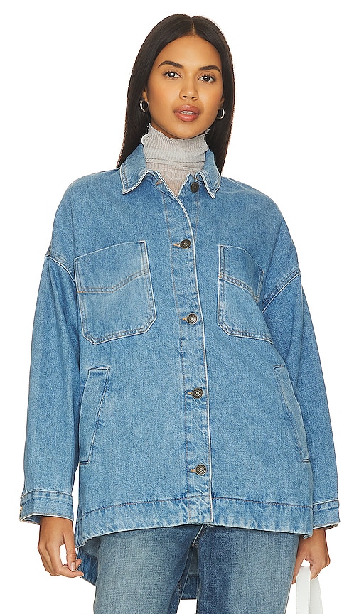 Shop Free People X We The Free Madison City Denim Jacket In Blue