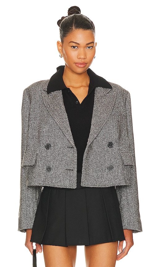 Shop Free People Tailored Heritage Jacket In Grey Combo