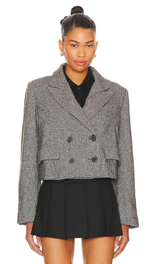 Shop Free People Tailored Heritage Jacket In Grey Combo