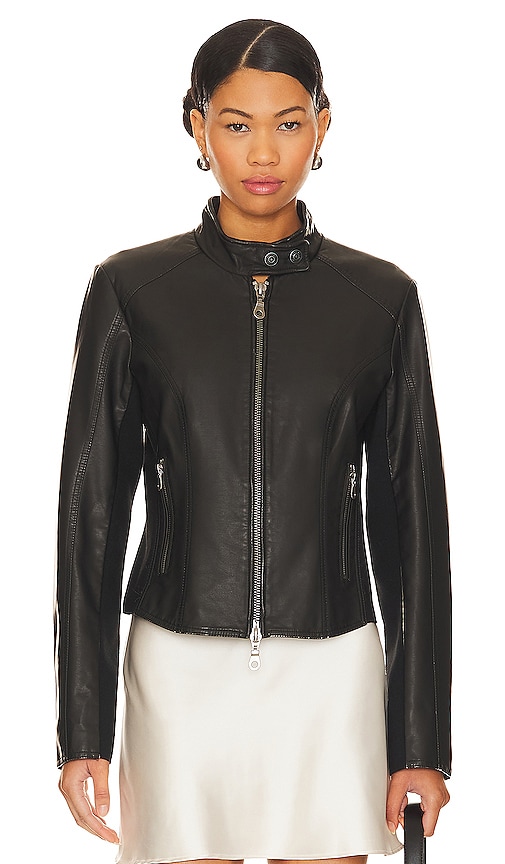 Shop Free People X We The Free Max Faux Moto Jacket In Black