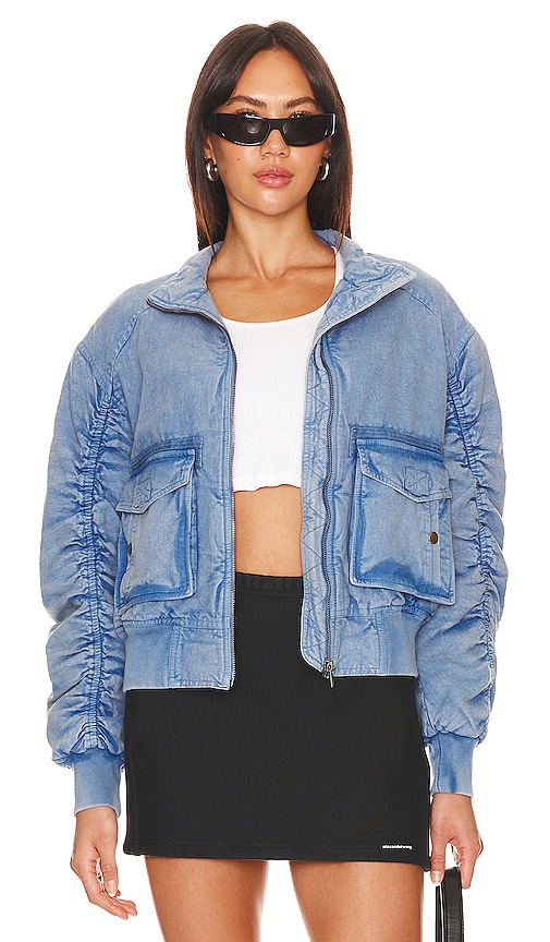 Shop Free People Flying High Bomber In Blue