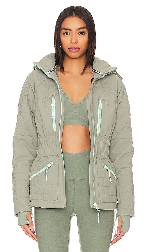Free People X Fp Movement All Prepped Ski Jacket In Greyed Olive