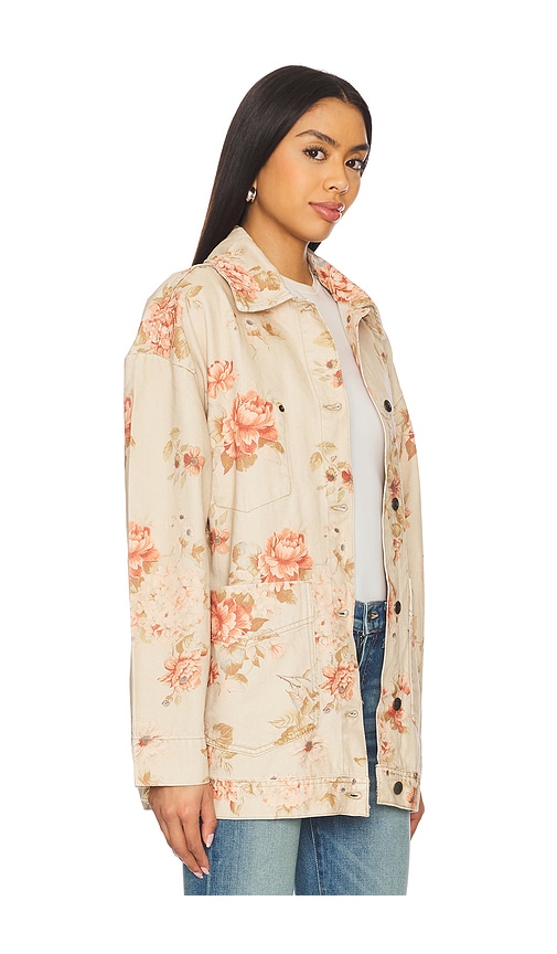 Shop Free People X We The Free Avery Denim Jacket In Exploded Floral