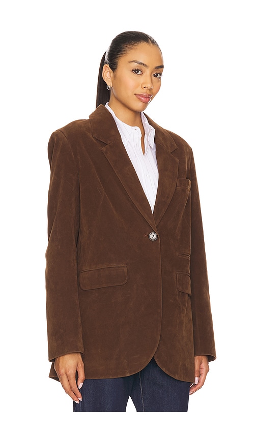 Free People X We The Free Paper Cut Faux Blazer In Brown