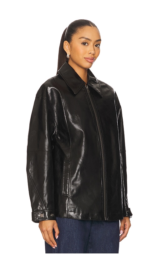 Free People X We The Free Sloane Faux Leather Jacket In Black