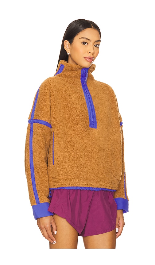 Free People X Fp Movement Mountain High 1/2 Zip Jacket In Brown