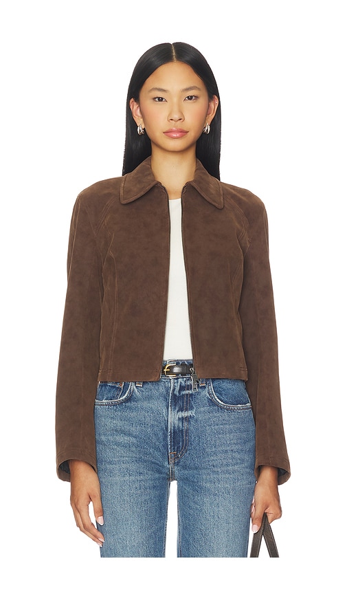 Free People x We The Free River Faux Suede Jacket In Double Espresso