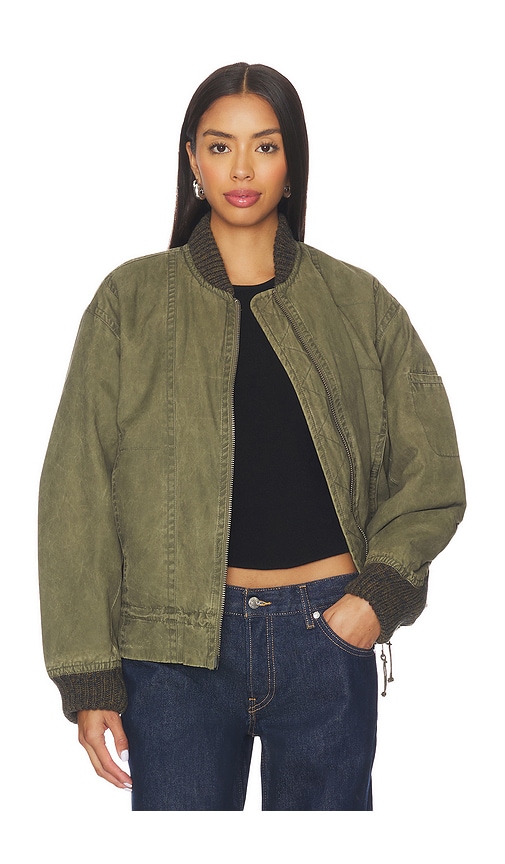 Free People X We The Free Jax Washed Bomber In Green