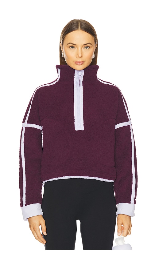 Free People X Fp Movement Mountain High 1/2 Zip Jacket In Purple