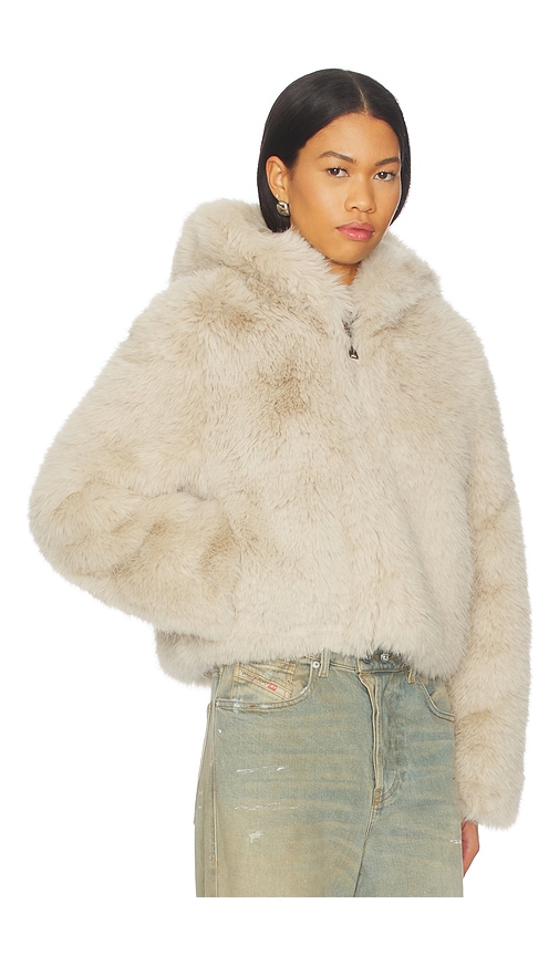 Free People Louder Please Faux Fur Jacket In Neutral