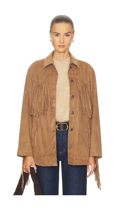 Free People SURCHEMISE EN SIMILI DAIM FRINGE OUT en Tan Taille M Also en S 188 €