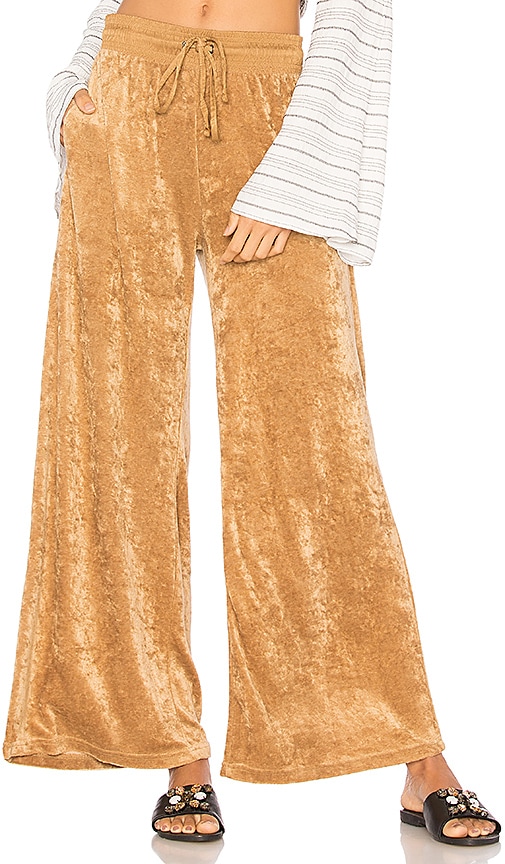 velour wide leg pants
