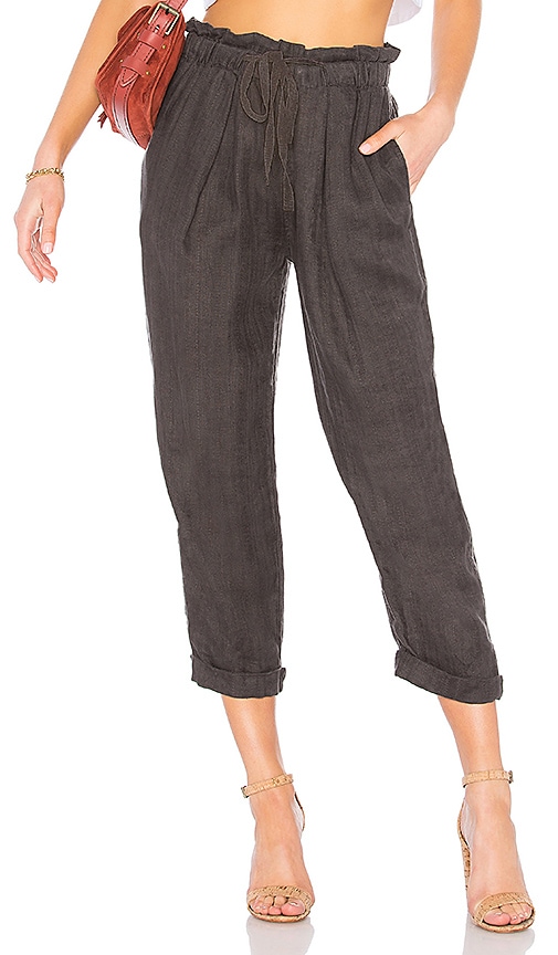 Free People Only Over You Linen Trouser in Black | REVOLVE