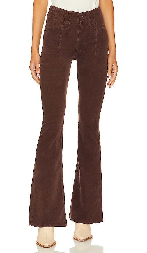 Free People Jayde Cord Flare Pant in French Roast