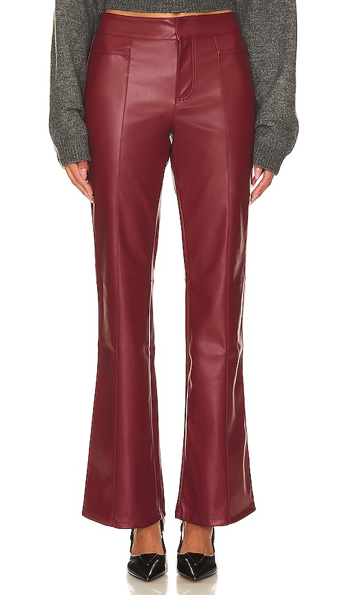 Shop Free People X We The Free Uptown High Rise Faux Leather Pant In Mulberries