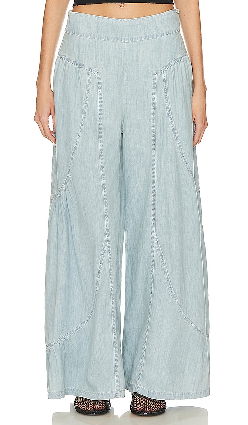Shop Free People X We The Free Dawn On Me Wide Leg In Blue