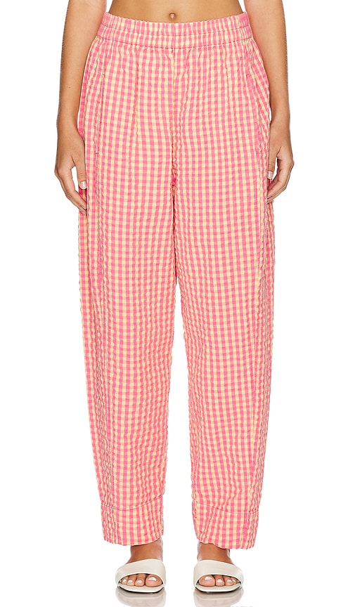 FREE PEOPLE PREPPY POPLIN GINGHAM PANTS 