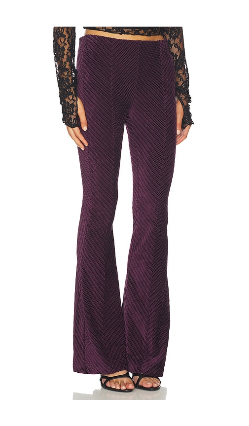 Free People Penny Pull On Velvet Pant In Purple