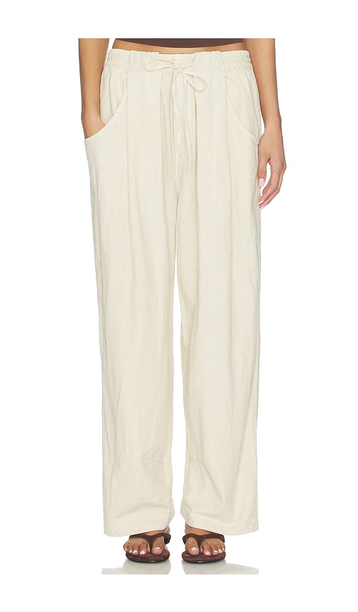 Free People PANTALON DCONTRACT ENFILER FREE PEOPLE CHAMBERS en Beige Taille L Also en M XS 87 €