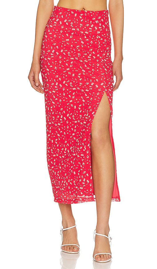 Free People Rosalie Mesh Midi Skirt In Red | ModeSens