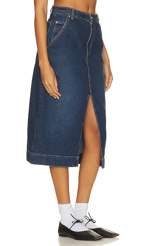 Shop Free People X We The Free Wild Roses Midi Skirt In Blue