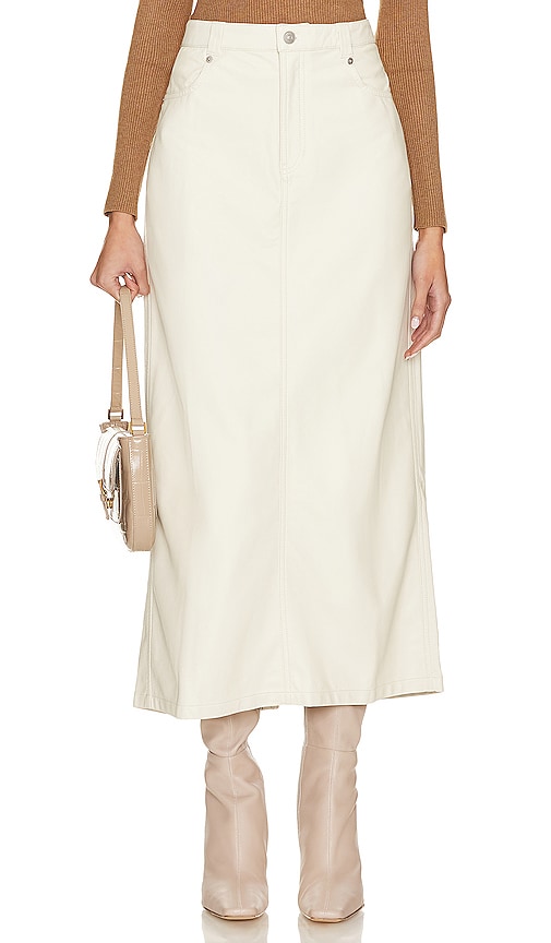 Shop Free People X We The Free City Slicker Faux Leather Maxi Skirt In White