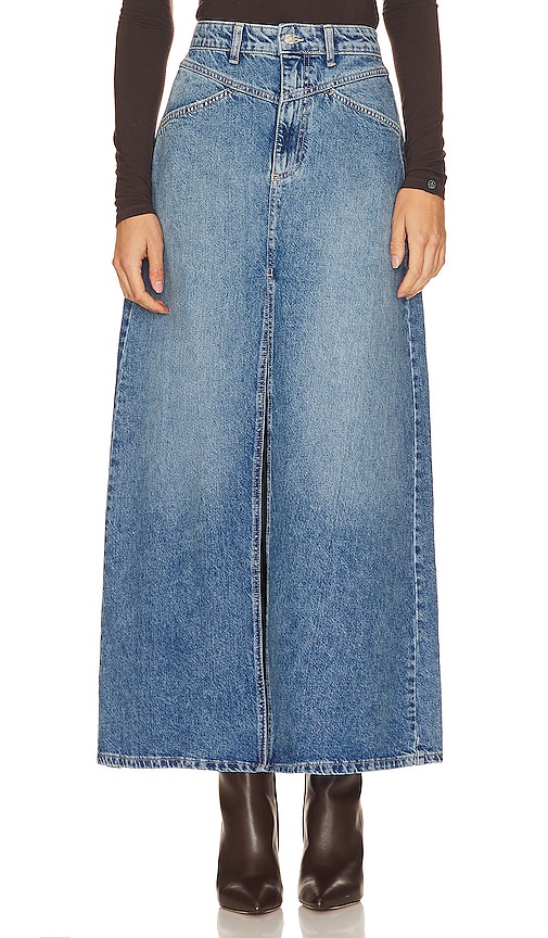 Free People Come As You Are 牛仔超长裙 – Sapphire Blue Slit In Blue