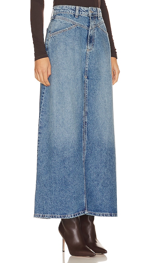 Shop Free People X We The Free Come As You Are Denim Maxi Skirt In Blue