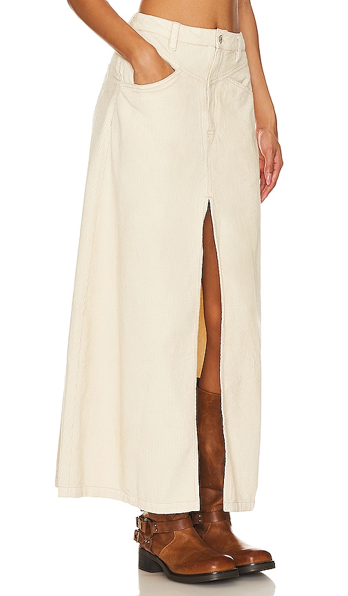 Shop Free People Come As You Are Cord Maxi Skirt In Cream