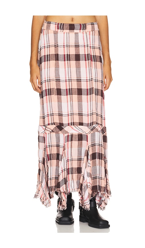 Free people plaid maxi fashion skirt