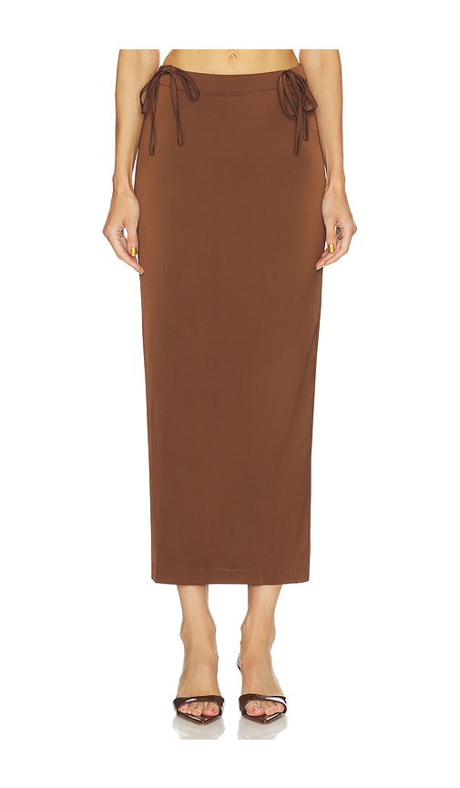 Free People Rosetto Column Skirt In Brown