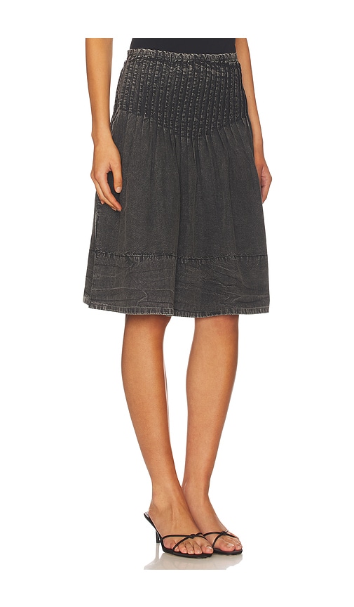 Free People Peyton Pintuck Midi Skirt In Black