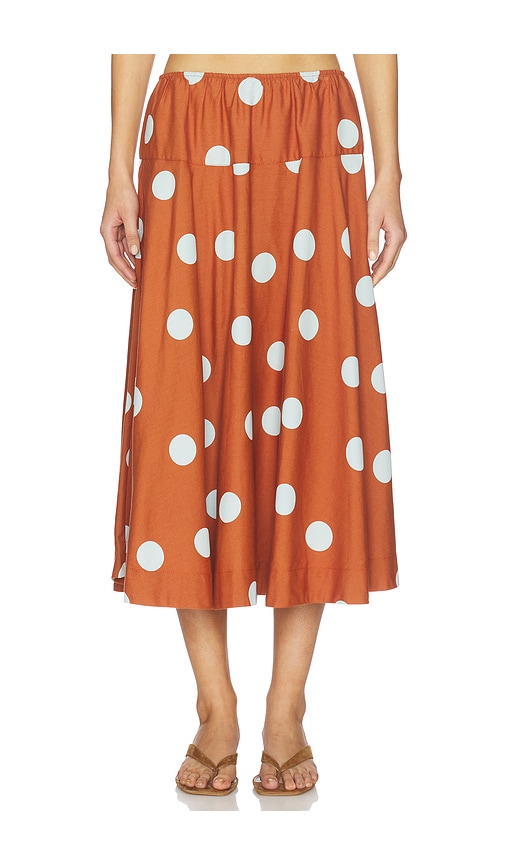 Free People Betty Drop Waist Skirt in Brown. - size L (also in M, S)