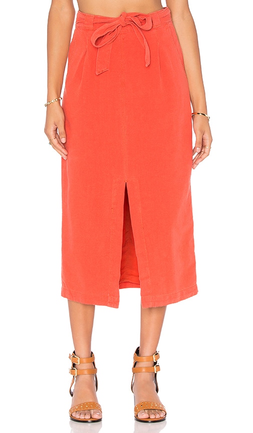 Free People Easy Breezy Skirt in Bright Red