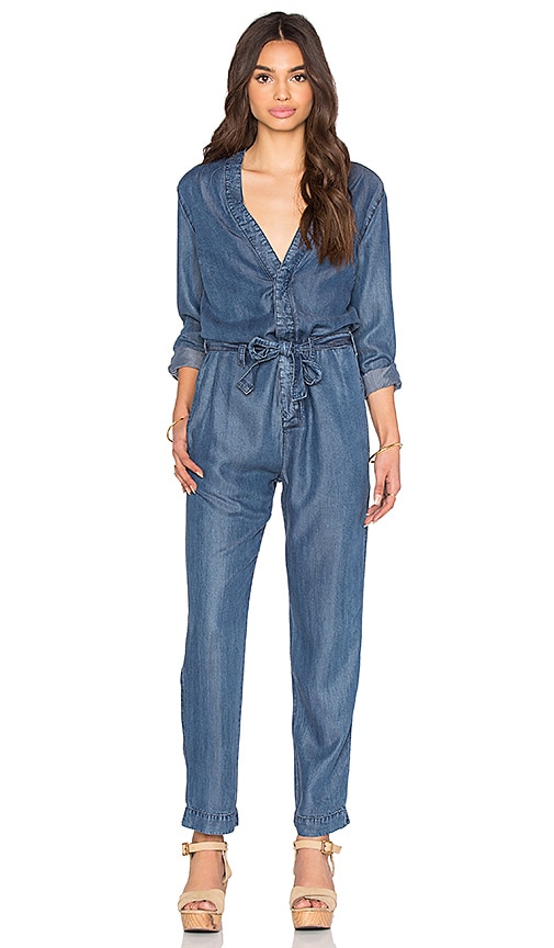 free people jean jumpsuit