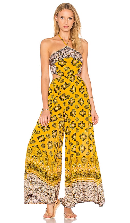 free people yellow jumpsuit