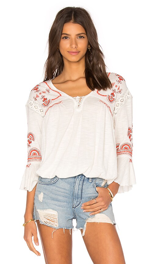 Free People Chiquita Top in Ivory Combo | REVOLVE