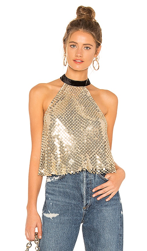 Free People Let's Groove Tank Top in Gold | REVOLVE