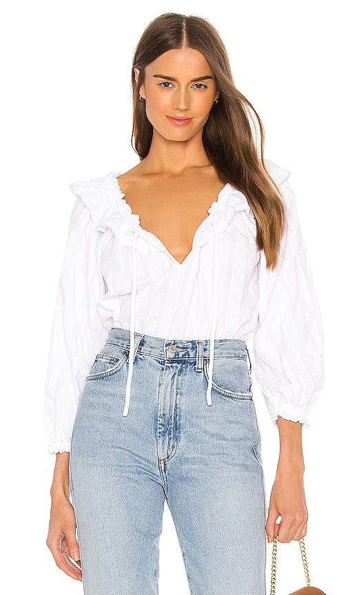 Free People Lily Of The Valley Blouse in White | REVOLVE