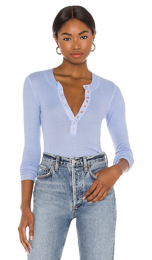 Free People One of The Girls Henley in Cerulean Blue | REVOLVE