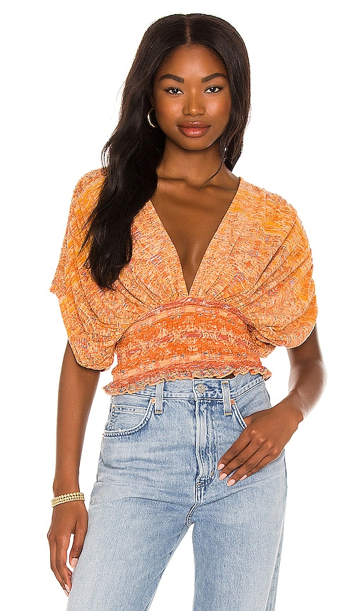 Free People Next Vacation Top in Peach Combo | REVOLVE