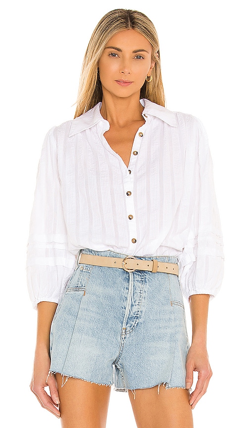 Free People Happy Days Blouse In Ivory | ModeSens