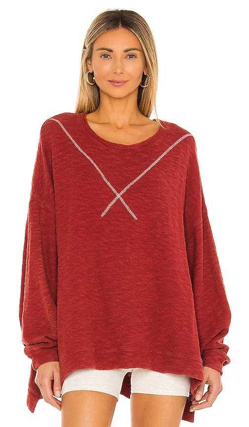 Free People Come Again Tee in Sanguine REVOLVE